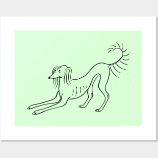 Playful Saluki Posters and Art